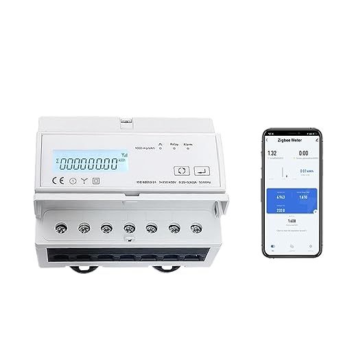 RANRAO 3-Phasen-Stromzähler, 80 A Smart WiFi Power Energy Monitor DIN-Schiene bidirektional, unterstützt RTU Modbus, funktioniert mit Tuya/Smart Life von RANRAO