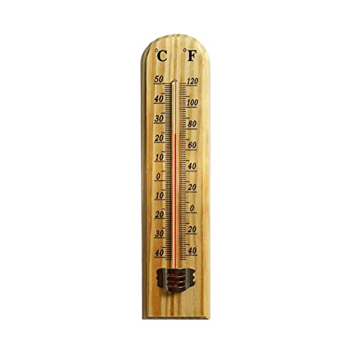 RANRAO 3-teiliges Thermometer für den Innen- und Außenbereich aus Holz, analoges Raum-/Garten-Thermometer-Set, präzises Wandthermometer für das Garten-/Gewächshaus von RANRAO