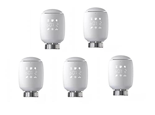 5 Stück Zigbee Smart Heizkörperthermostat Elektronisch - Smart Programmierbares WLAN Erweiterbares Heizkörperthermostatventil - Thermostat heizung Digital - Kompatibel für Google-Home und AIexa 5 Stück Zigbee Smart Heizkörperthermostat Elektronisch - Smart Programmierbares WLAN Erweiterbares Heizkörperthermostatventil - Thermostat heizung Digital - Kompatibel für Google-Home und AIexa von RANRAO