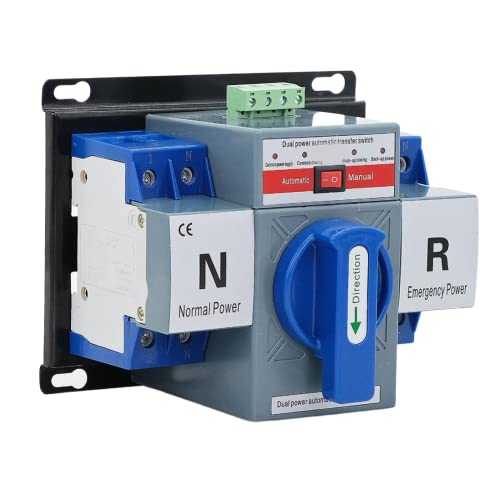 RANRAO Automatischer Umschalter 220V 2P 63A CB Home Dual Power Automatischer Übertragungsschalter Switch Netzvorrangschaltung Netzumschalter Notstrom, Doppeltransferschalter Leistungsschalter von RANRAO