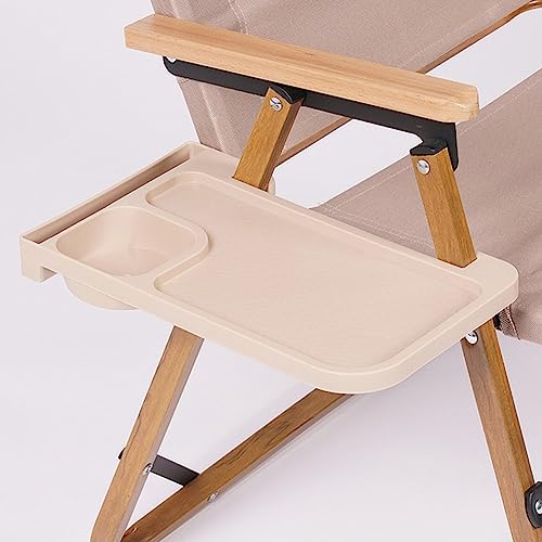 RANRAO Beistelltisch zum Anklippen, Campingstuhl, Beistelltisch, Tassenliege Tablett für Camping, faltbarer Stuhl aus Aluminiumlegierung mit Schlitz für mobile Geräte und Snack-Tablett von RANRAO