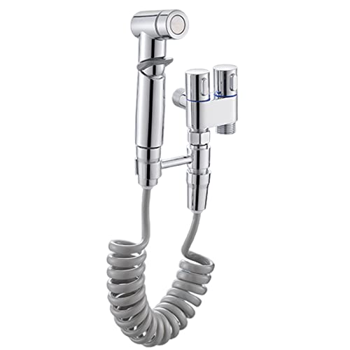 RANRAO Bidet Vollkupfer Handbrause, mit 1-in-2-out-Doppelsteuerventil Wasserhahnspender, für Dusche Badezimmer Hygiene Toilettenpapier Windelreinigung, G1/2 Ventil, Silber RANRAO Bidet Vollkupfer Handbrause, mit 1-in-2-out-Doppelsteuerventil Wasserhahnspender, für Dusche Badezimmer Hygiene Toilettenpapier Windelreinigung, G1/2 Ventil, Silber von RANRAO