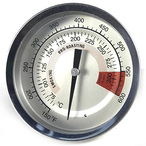 RANRAO D75 mm Grill-Thermometer, Char Broil Temp, großes Zifferblatt, BBQ Smoker Grill-Thermometer, 75–300 °C Thermometer für den Außenbereich zum Grillen von Fleisch von RANRAO