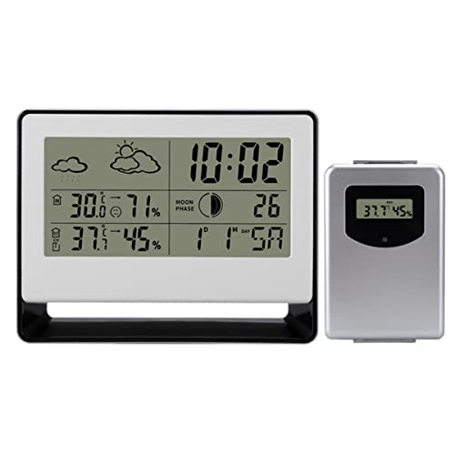 RANRAO Wetterstation Funk Thermometer Wireless Indoor Outdoor Wetterstation Temperatur Luftfeuchtigkeitsmesser mit Hintergrundbeleuchtung Uhr Min/Max Wert von RANRAO