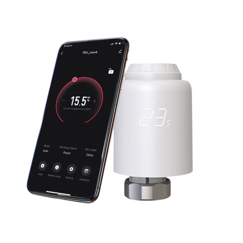 RANRAO Zigbee Smartes Heizkörperthermostat Elektronisch, Smart Programmierbares Heizkörperthermostatventil, Thermostat heizung Digital, Heizkosten sparen, Kompatibel für Google-Home und AIexa RANRAO Zigbee Smartes Heizkörperthermostat Elektronisch, Smart Programmierbares Heizkörperthermostatventil, Thermostat heizung Digital, Heizkosten sparen, Kompatibel für Google-Home und AIexa von RANRAO
