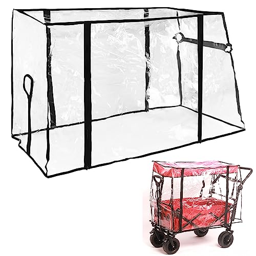 RANRAO Klappbarer Wagen-Regenschutz, transparenter Camping-Trolley-Regenschutz, Garten-Picknick-Wagen, Kinderwagen, wasserdichte Abdeckung, widerstandsfähige Lounge-Wagon-Abdeckung von RANRAO