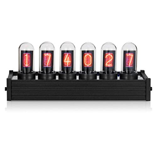 RANRAO LED-Uhr, leuchtende kreative Retro-Digitaluhr, Leuchtröhre, IPS, Retro-Leuchten, analoge Nixie-Röhre, DIY, für Büro, Schlafzimmer und Heimdekoration von RANRAO