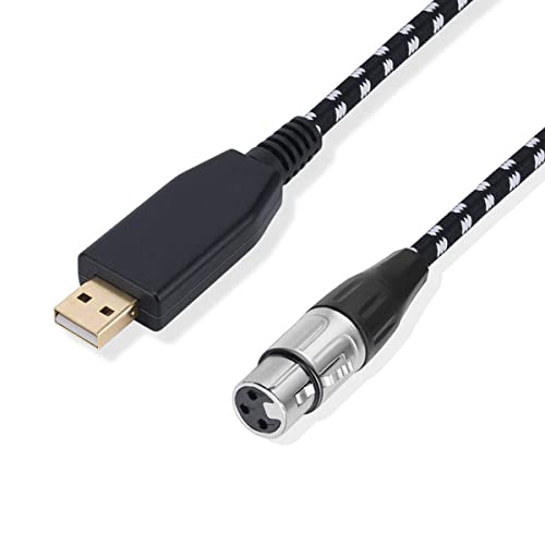 RANRAO Mikrofonkabel-Adapter (XLR-Buchse auf USB, 3 m) für PC, Laptop, Mikrofon, Gesangsrekorder von RANRAO