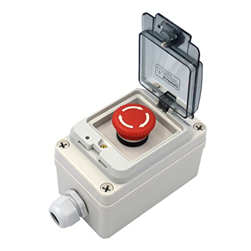 RANRAO Not-Halt-Schalter mit IP66 Box, Not-Halt-Taster Selbstsperre mit Kunststoffbox Not-Halt-Taster-Box Not-Halt-Tasterschalter Drucktaster-Stationsbox RANRAO Not-Halt-Schalter mit IP66 Box, Not-Halt-Taster Selbstsperre mit Kunststoffbox Not-Halt-Taster-Box Not-Halt-Tasterschalter Drucktaster-Stationsbox von RANRAO