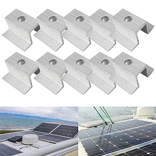 RANRAO Solarmodul-Mittelklemme, Dicke 3,5 mm, Solar-Mittelklemme, PV für Höhe 25–50 mm, Aluminiumlegierung, Solarzellen, 10 Stück von RANRAO