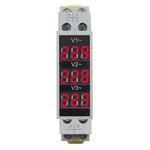 RANRAO Spannungsmesser, Din-Schiene 18 mm Spannungsmesser AC 80–500 V, einzelnes dreiphasiges modulares Voltmeter RANRAO Spannungsmesser, Din-Schiene 18 mm Spannungsmesser AC 80–500 V, einzelnes dreiphasiges modulares Voltmeter von RANRAO
