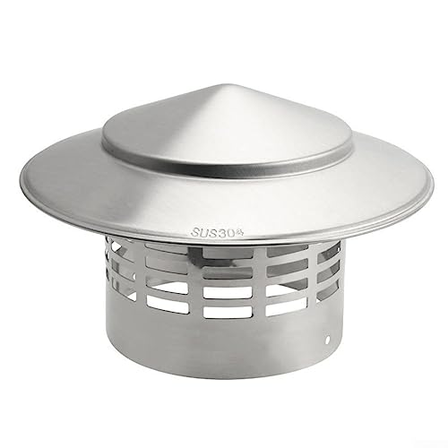 RANRAO Stainles Steel Chimney Cap, Rauchrohr-Abdeckkappe, Außenwand Frischluftauslass Dachhaube, Regenschutz, Rohrabzugshaube, Schutzkappe Ending von RANRAO