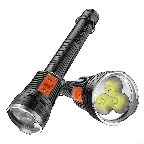 RANRAO Taucher-Taschenlampe, wiederaufladbar, Scube Tauchen Taschenlampe, P70 LED Licht Wasserdichte Unterwasser-Outdoor-Taschenlampe -50M Unterwasser-Tauchlichter Super Hell von RANRAO