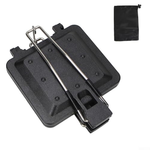 RANRAO Tragbare faltbare Sandwich-Pfanne, Camping-Grill, Aluminiumlegierung, Toastie-Maker mit Antihaftbeschichtung, Griff für Küche, Frühstück, 1511675664 von RANRAO