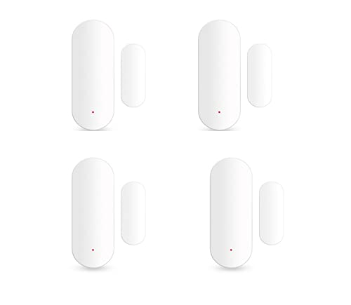 4x WiFi Smart Türsensor, Tür-Fenstersensor–Tuya drahtloser Türfenster Sensor Alarm App Push Benachrichtigungen,kabelloser Fensterkontakt-Sensor für Heimsicherheit,Unterstützung Alexa Google Assistant von RANRAO