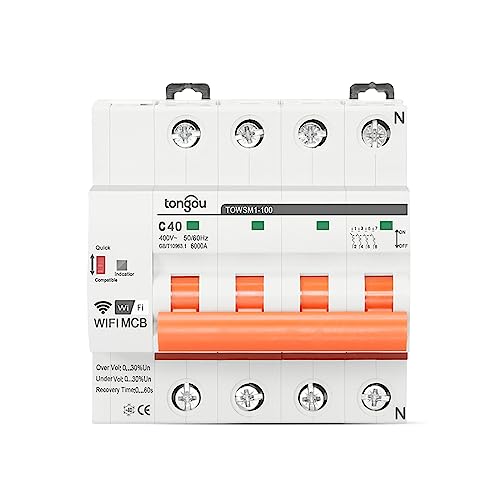 RANRAO WLAN Smart Leitungsschutzschalter, Überspannung Unterspannung Überlast Hochleistung Schutz Circuit Breaker MCB Schutzschalter, Zeitschalter Fernbedienung Smart Timer, von TUYA/Smart Life, 40A von RANRAO