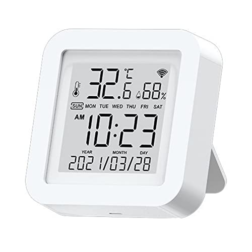 RANRAO WLAN Thermometer Hygrometer Innen, WiFi Thermo Hygrometer Monitor, Smart Alert, kostenlose Datenspeicherung, funktioniert mit Alexa/Google, Verwendung mit Smart Life/Tuya APP von RANRAO