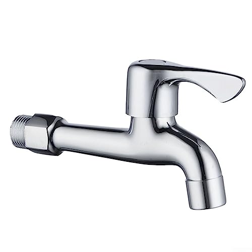 RANRAO Wasserhahn für den Außenbereich, Messing, Chrom, Waschmaschinen-Wasserhahn, Wand-WC, einzelner kalter Wasserhahn von RANRAO