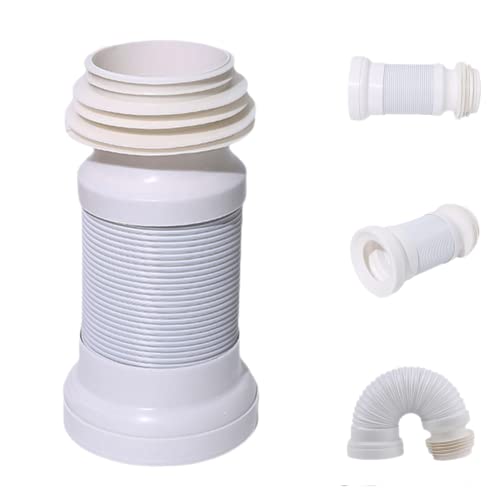 RANRAO Weißer PVC-Anschluss für WC-Pfannen, flexibel, 250 mm - 500 mm von RANRAO