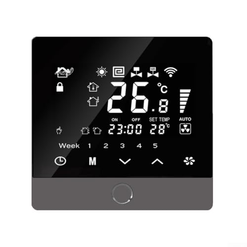 RANRAO WiFi für Smart-Thermostat mit programmierbarem, zentralem Klimaanlagen-Thermostat für Tuya und Sprachsteuerung (grau) von RANRAO