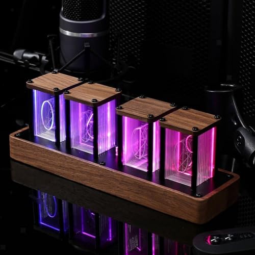 RGB Nixie Röhrenuhr, 4-stellige Leuchtröhre, LED-Schreibtischuhr, USB-Farbwechsel, Vintage-Tischuhr, Punk-Stil, leuchtend, Retro, Desktop, kreative Ornamente RGB Nixie Röhrenuhr, 4-stellige Leuchtröhre, LED-Schreibtischuhr, USB-Farbwechsel, Vintage-Tischuhr, Punk-Stil, leuchtend, Retro, Desktop, kreative Ornamente von RANRAO