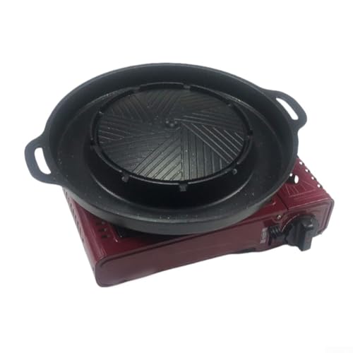 Runde Aluminium-beschichtete Grillplatte, Camping-Aufsatz für tragbare Gasherde bietet reichlich Platz zum Grillen im Freien Runde Aluminium-beschichtete Grillplatte, Camping-Aufsatz für tragbare Gasherde bietet reichlich Platz zum Grillen im Freien von RANRAO