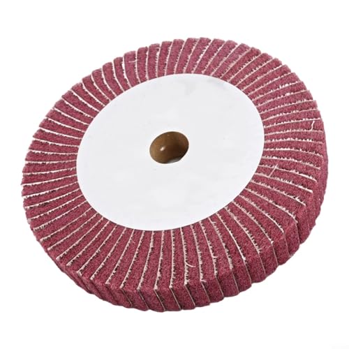 Selbstschärfende Vlies-Scheibe zum Reinigen, Polieren und mechanische Wartungsanwendungen (rot, 150 x 25) von RANRAO