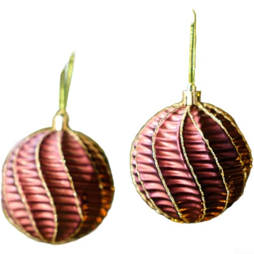 Set mit 2 galvanisierten Kunststoff-Weihnachtsbaumschmuck mit modernem minimalistischem Stil und glänzendem Finish für elegante Urlaubsdekoration (Kaffee) von RANRAO