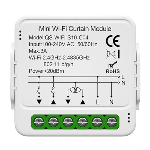 Smart Curtain Switch Module for Electric Motorized Rollos Shutter Motor, Zigbee-WIFI Light Switch Module DIY Wall Switch Module Wireless Relay Smart Switch (Wifi) von RANRAO