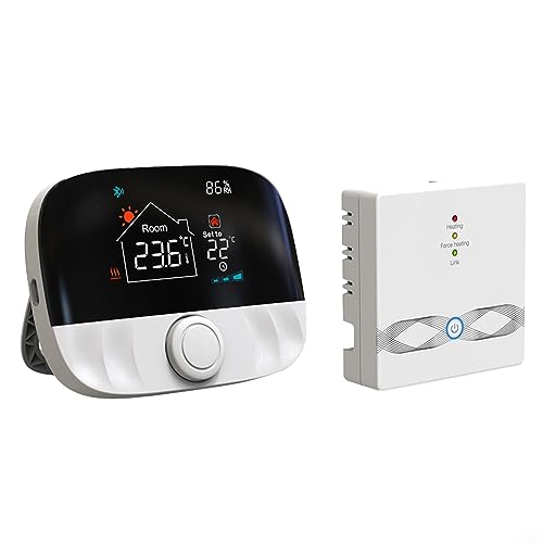 Smart Thermostat Boiler WLAN Heizungsthermostat RF WiFi Heizkörperthermostat mit Empfänger für Tuya Programmierbar Wandthermostat, Work with Tuya/Smart Life Smart Thermostat Boiler WLAN Heizungsthermostat RF WiFi Heizkörperthermostat mit Empfänger für Tuya Programmierbar Wandthermostat, Work with Tuya/Smart Life von RANRAO