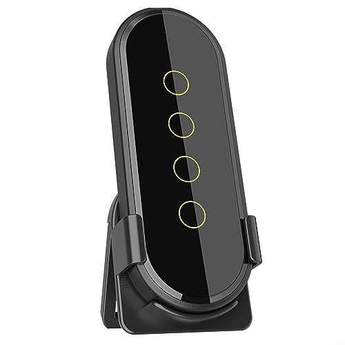 für Tuya ZigBee Wireless Smart Home Schalter, Smart Home Szenensteuerungsschalter 4 Gang 12 Szenen Touch Lichtschalter App Fernbedienung – Schwarz von RANRAO