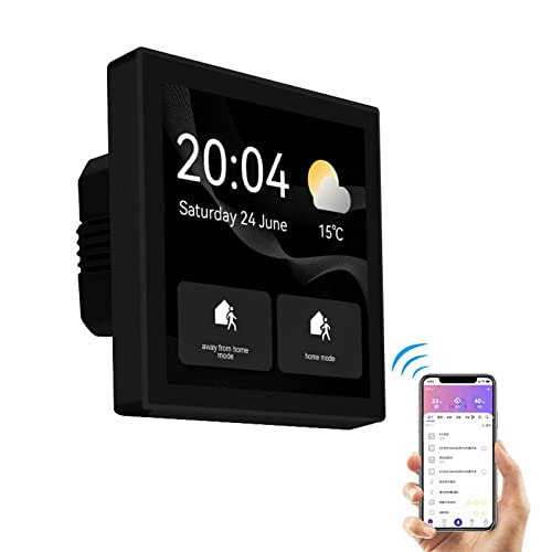 Tuya Zigbee Smart Home Control Switch Panel, WLAN Smart Scene Schalter 4in LCD Touchscreen Wandlichtschalter Panel Display Zeit Datum Temperatur Wetter Anwendbar auf Smart Life, Built-in Zigbee-Hub von RANRAO
