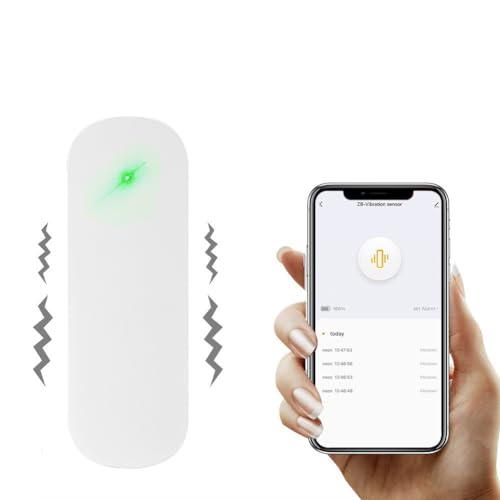 Tuya -Zigbee Vibrationssensor, Sicherheitssystem, ultradünn, Einbrecher, Alarm-Stoßsensor für Zuhause, Büro, Schlafsaal von RANRAO