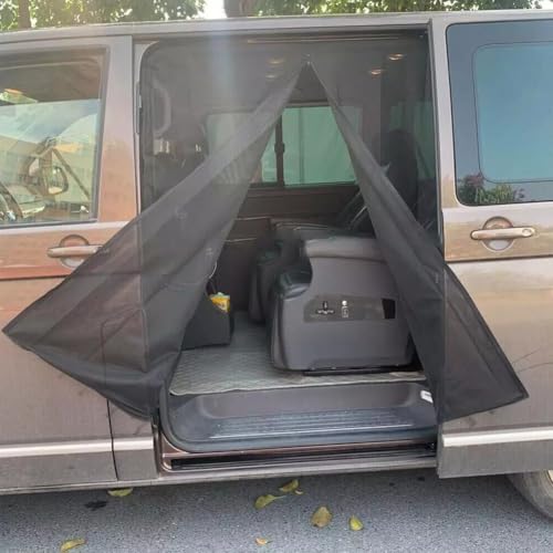Van Schiebetür Fliegengitter, Insektenschutz, magnetisches Fliegengitter mit Reißverschluss, Mückenschutz für Wohnwagen für Wohnmobil Wohnmobil Seitentür & Hintertür (L 180 x 150 cm) von RANRAO