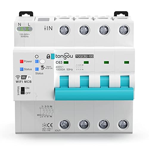 WLAN Smart Leitungsschutzschalter, Überspannung Unterspannung Überlast Hochleistung Schutz Circuit Breaker MCB Schutzschalter, Zeitschalter Fernbedienung Smart Timer, Mit Metering von TUYA/Smart Life von RANRAO