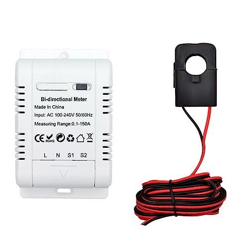 WLAN Smart Stromzähler Energiezähler KWh Zähler Energiemessgerät Stromzähler Stromverbrauch Messgerät, mit Stromwandler(150A), Einspeisezähler Solar Balkonkraftwerk, Arbeite mit Tuya&Smart Life von RANRAO