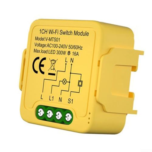 WiFi Smart Switch 16A Smart Home Relaismodul gesteuert durch Smart Life/Tuya App (1 Weg) von RANRAO