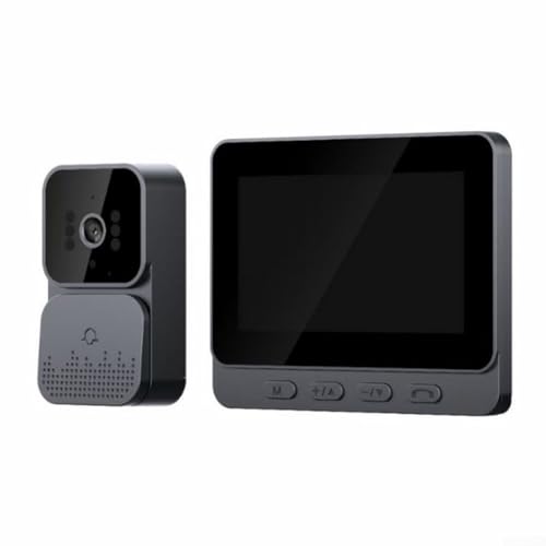 WiFi Video Türklingel Kamera mit Monitor, Kabellose Video-Gegensprechanlage mit 4,3 Zoll IPS-Bildschirm, Zwei-Wege-Audio, Regendichte IR-Nachtsicht von RANRAO