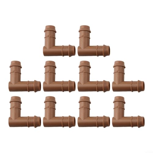 Widerhaken-Winkelverschraubung für 1,27 cm Tropfrohr, auslaufsichere Verbindung, für Garten, Gewächshaus und Terrasse, erhältlich in Sets (10 Stück) von RANRAO