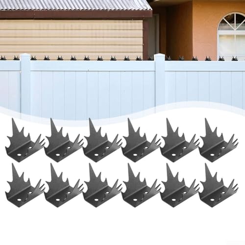 RANRAO Zaunspikes, 12 Stück Zaunspitzen, Eindringlingsabschreckung, Zaunmauer-Spikes, Sicherheitszaun-Spikes, Gartensicherheit für Eindringlinge, Einbrecher, Abschreckung, Anti-Aufstieg von RANRAO