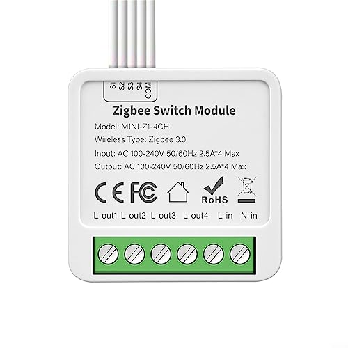 ZigBee Smart Light Switch-Modul, 10 A 2/3/4 Gang 2-Wege-Steuerung Hausautomationsmodul, drahtlose Fernbedienung, Tuya Zigbee Hub erforderlich von RANRAO