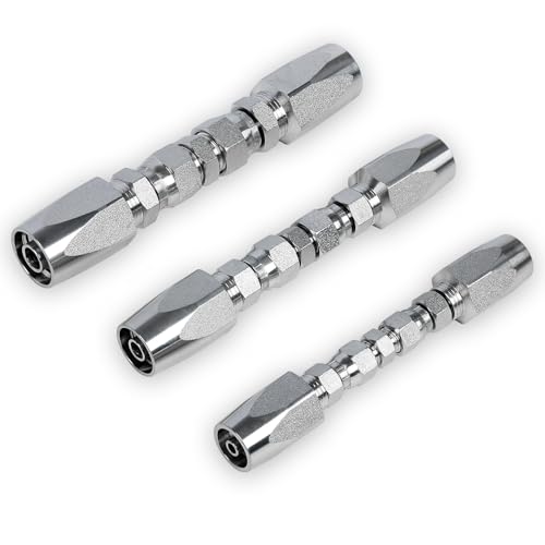 3 Packungen wiederverwendbarer Hydraulikschlauchfeld-Reparatursatz, 1/4 Zoll, 3/8 Zoll, 1/2 Zoll Innendurchmesser, Hydraulikschlauch-Reparaturanschluss, 4000 psi Druckbewertung, kompatibel mit R2, von RANSOTO