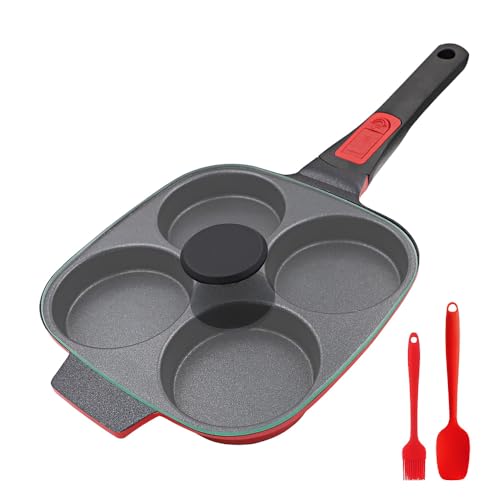 RANX INGST Spiegeleipfanne mit Deckel, Pancake Pfanne Induktion mit Abnehmbarer Griff, Eierpfanne mit Antihaft-Beschichtung, Augenpfanne 21 cm von RANX INGST