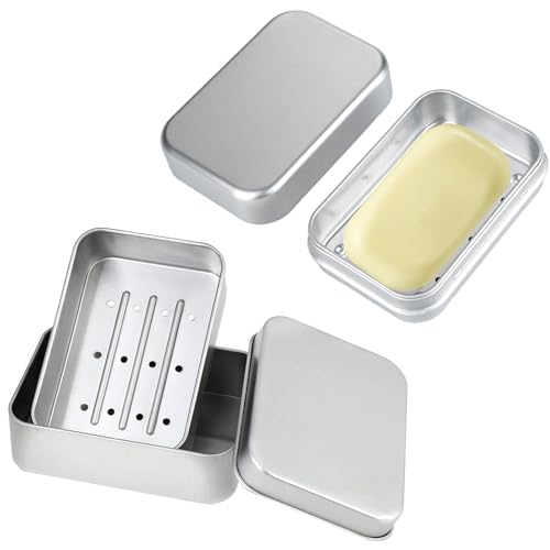 2Stück Seifendose aus Aluminium,Feuchtigkeitsbeständig Rostfrei Seifenschalen aus Metall,Seifenschalen Box mit Abdeckung,Seifendose mit Deckel und Abtropffach,Für Ausflüge,Reisen 2Stück Seifendose aus Aluminium,Feuchtigkeitsbeständig Rostfrei Seifenschalen aus Metall,Seifenschalen Box mit Abdeckung,Seifendose mit Deckel und Abtropffach,Für Ausflüge,Reisen von RANYAKE