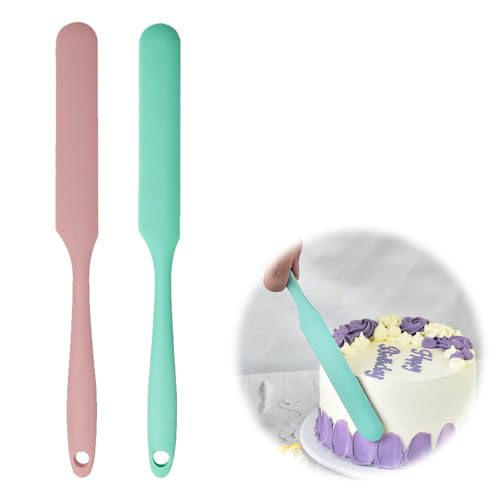 2Stück Silikon Spatel Klein,Silikon Teigschaber,Griff Küchenschaber Topfspatel,Flexibler Silikonspatel,Butterspatel,Zum Kochen,Backen,Mischen von RANYAKE