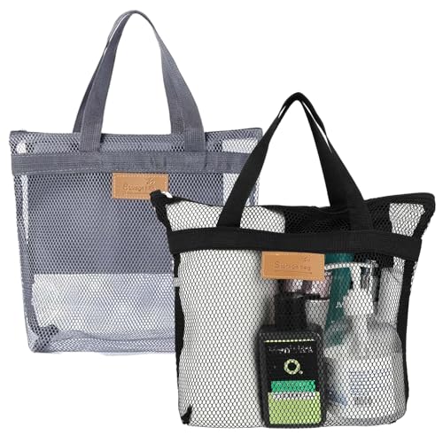Oxford Duschtasche (2 Stück) Tragbare Duschtasche,Portable Shower Bag,Mesh Strandtasche,Reise-Organisator,Geeignet für Wohnheim, Fitnessstudio, Strand, Reisen oder Camping von RANYAKE
