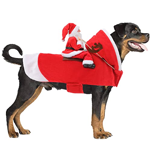 RANYPET Hund Santa Claus Reiten Weihnachtskostüm, Premium Haustier Kleidung Weihnachten Reiten Outfit für Kleine Große Hunde Katzen Kleidung Weihnachtsfeier Anzieh Kleidung L RANYPET Hund Santa Claus Reiten Weihnachtskostüm, Premium Haustier Kleidung Weihnachten Reiten Outfit für Kleine Große Hunde Katzen Kleidung Weihnachtsfeier Anzieh Kleidung L von RANYPET