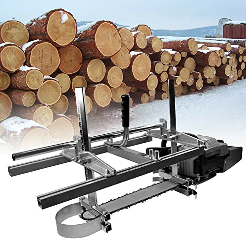 RANZIX Kettensägenmühle - 48 Zoll Chainsaw Mill,Tragbare Sägewerk für Kettensäge,Aluminium Stahl MIG Schweißen Sägewerk Kettensägen Zubehör für Hausbesitzer Holzarbeiter und Tischler (18"- 48") von RANZIX