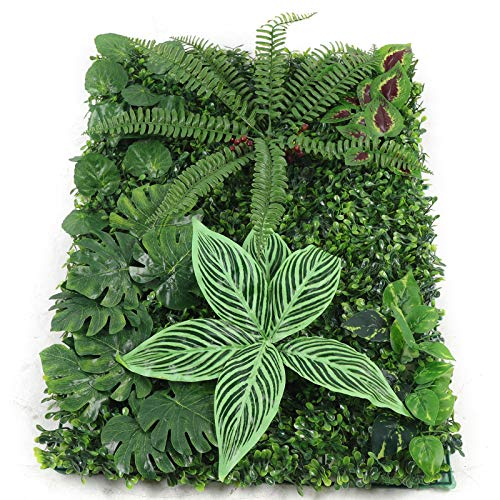 RANZIX Künstliche Pflanzenwand Sichtschutz Wandbegrünung Balkon Gartenzaun, Pflanzenwand Matten mit künstlichen Pflanzen als Wandbegrünung, 40 * 60CM (12, Style3) von RANZIX