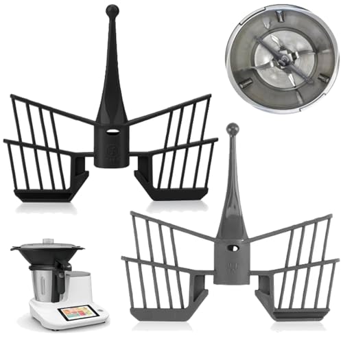 2 Stück Schmetterling Rühraufsatz Für Thermomix TM5 TM6 TM31 Rührer Schmetterling Rühraufsatz Für Vorwerk Thermomix Küchenmaschine (Grau Und Schwarz) von RAOLAWOBA